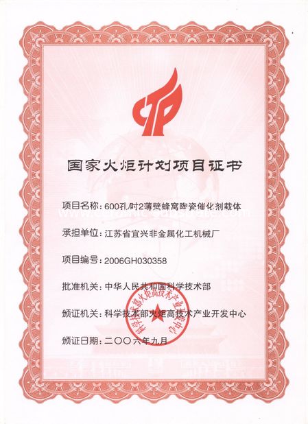 China Jiangsu Province Yixing Nonmetallic Chemical Machinery Factory Co.,Ltd certificaten